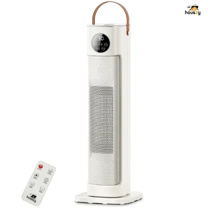 Picture of Houszy PTC Ceramic Tower Heater 2000W – Oscillating Fan Heater with Thermostat 16–35°C, Gold