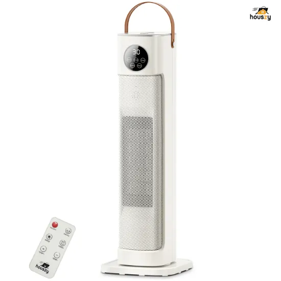 Picture of Houszy PTC Ceramic Tower Heater 2000W – Oscillating Fan Heater with Thermostat 16–35°C, Gold