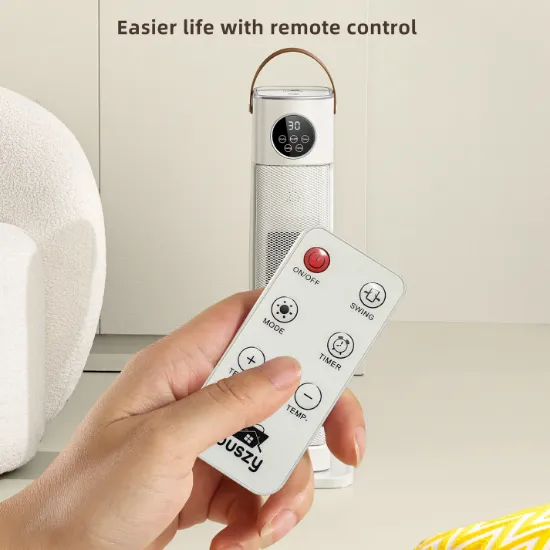 Picture of Houszy PTC Ceramic Tower Heater 2000W – Oscillating Fan Heater with Thermostat 16–35°C, Gold