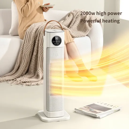 Picture of Houszy PTC Ceramic Tower Heater 2000W – Oscillating Fan Heater with Thermostat 16–35°C, Silver