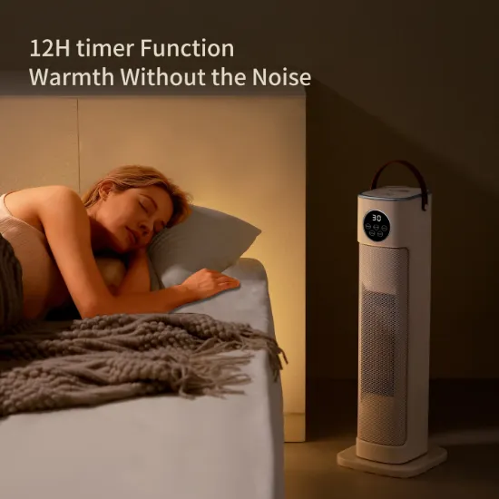 Picture of Houszy PTC Ceramic Tower Heater 2000W – Oscillating Fan Heater with Thermostat 16–35°C, Silver