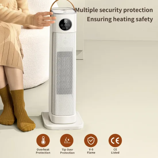 Picture of Houszy PTC Ceramic Tower Heater 2000W – Oscillating Fan Heater with Thermostat 16–35°C, Silver