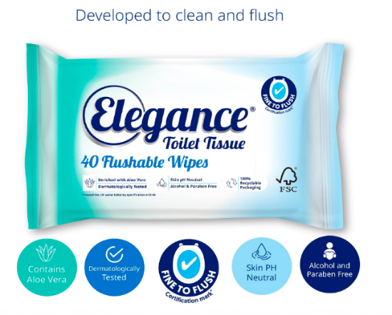 Picture of ELEGANCE MOIST TOILET TISSUE WIPES 40 SHEET